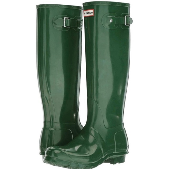 Hunter Shoes Hunter Green Tall Rain Boots Size 8 Poshmark